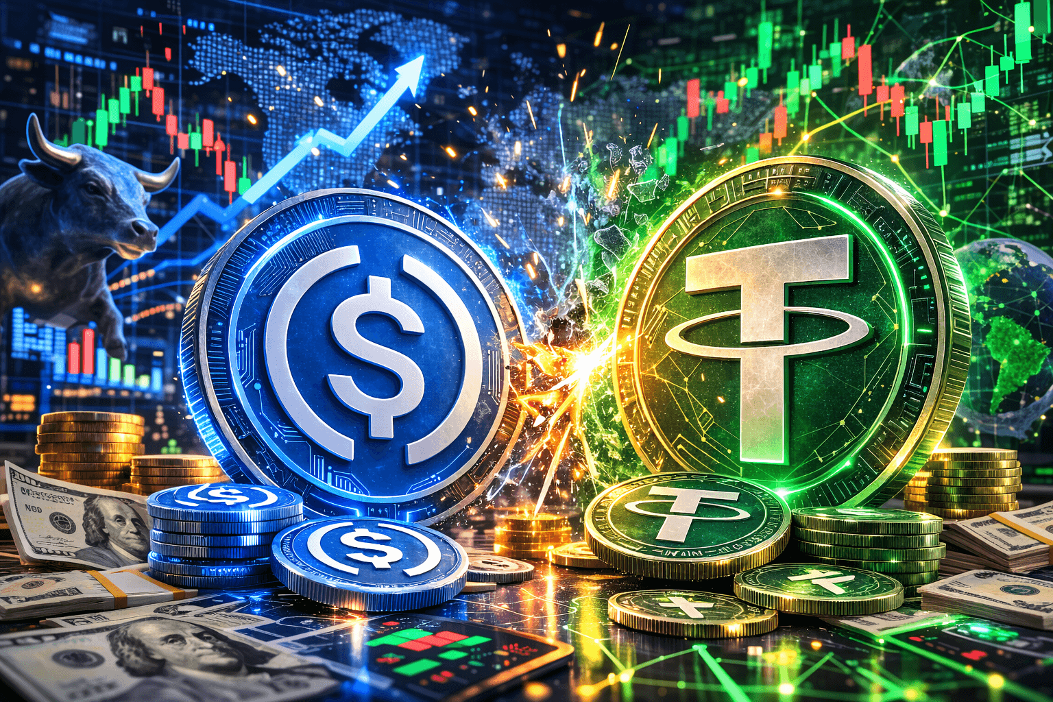 Digital Dollar Power Shift: Circle’s USDC Closes In on Tether