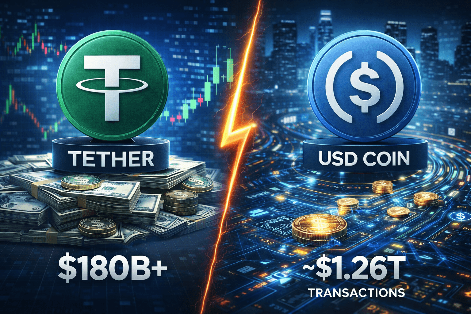 Tether Still Leads in Cash, But USDC Is Now Moving Crypto’s Money