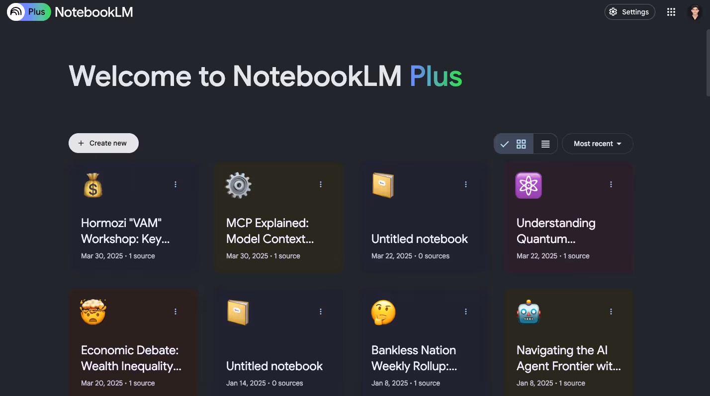 Google NotebookLM screenshot