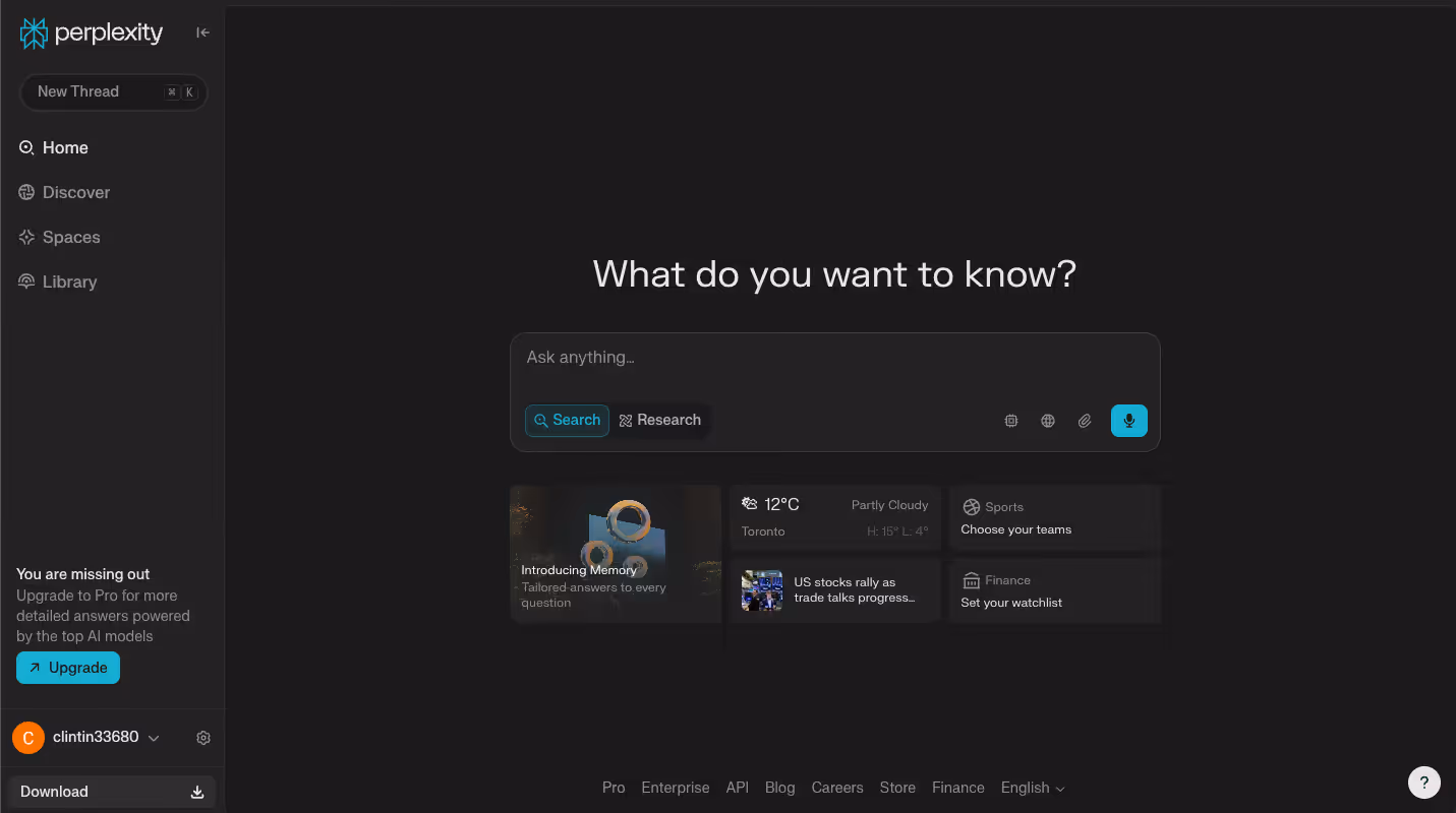 Perplexity screenshot